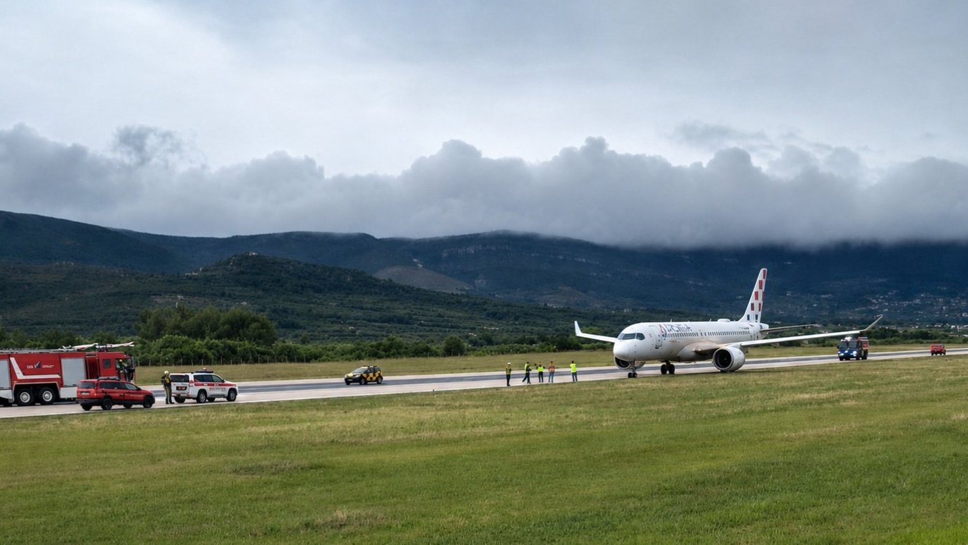 Airbus A220 ξεκινώντας από την πιστά στο Σπλίτ, Κροατία
